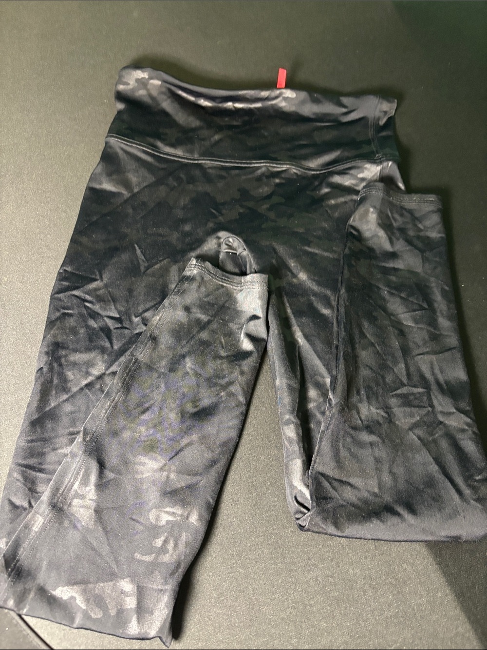 SPANX Black Camouflage Shine Leggings size large